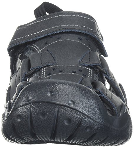 Crocs Men's Swiftwater Leather Fisherman M Flat Sandal, Black/Graphite, 9 M US