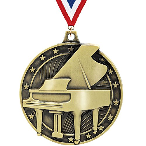 Crown Awards Medallas de Piano – 5 cm – Ideal para música, talentos, jaulas, Cantar - AZ-CM09GPIRG-1