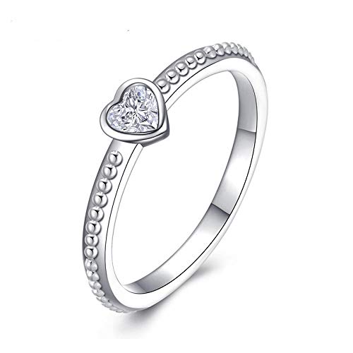 CTDMMJ Color Plata Pan Finger Ring Anillo de Fiesta apilable para Mujeres Compromiso Regalo de joyería de Boda-6 6_10