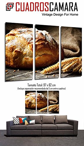 Cuadros Camara Poster Fotográfico Hogaza de pan, trigo, panaderia, Pasteleria Tamaño total: 97 x 62 cm XXL, Multicolor