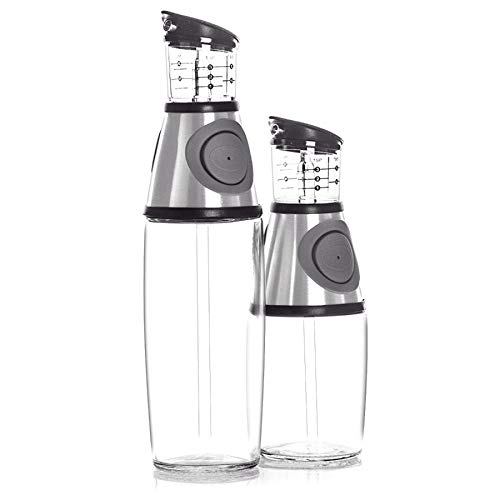 Cuasting - Juego de 2 botellas dispensadoras de aceite de oliva de 9/17oz con boquillas antigoteo para cocina