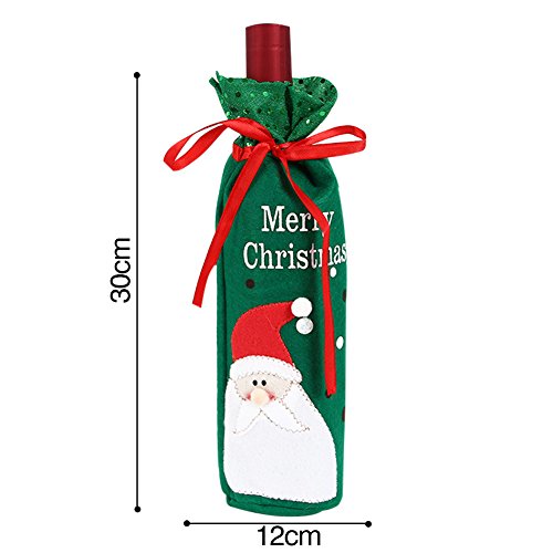 Cubierta de la botella de vino de Navidad，2 unids Navidad Botella de Vino Cubiertas Bolsas Decoración de la Mesa de Cena Para la Decoración Del Partido