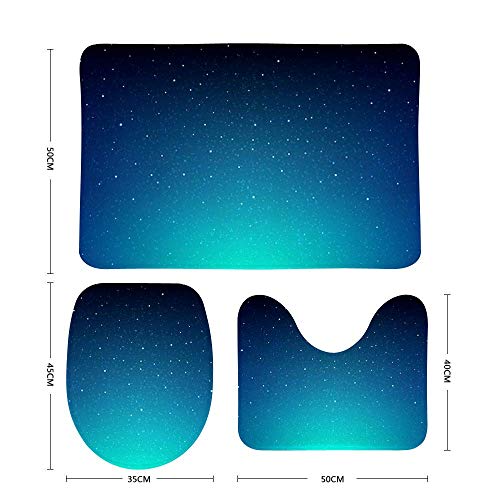 Cubierta del asiento del inodoro Alfombra de baño Set 3 piezas abstractas del corazón Icono Líneas de los triángulos ultra suave paño grueso y suave absorbente antideslizante del asiento de tocador cu