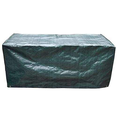 Cubierta protectora para mesa de patio, 170 x 95 x 70 cm, impermeable, transpirable, polipropileno, para muebles de exterior, color verde