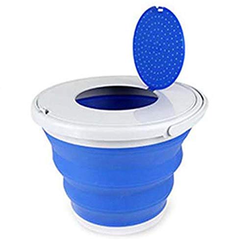 Cubo plegable Cubo plegable portátil Lavabo plegable Viaje con tapa Cubo plegable al aire libre Pesca Camping Lavado de autos Cubo Cámara exterior-Azul 10L