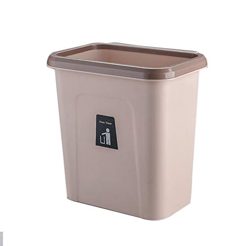 Cubos De Basura Clasificación, Papelera De Cocina Empuje La Tapa Grande El Plastico Reciclaje De Basura Diseño Colgante, Para Sala De Estar, Baño, Cocina, Dormitorio, Coche (Marrón)