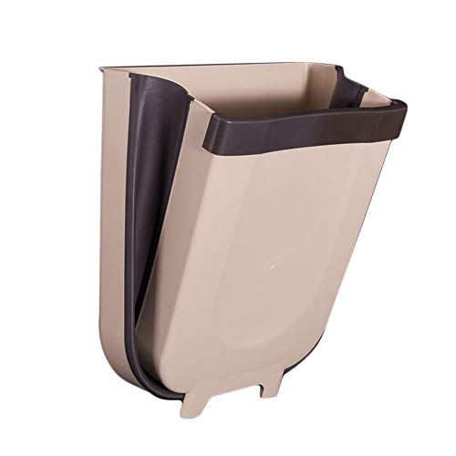 Cubos De Basura Plegable Cocina Cubo De Basura, Diseño Colgante, Reciclaje Separación Seca Y Húmeda Para Sala De Estar, Baño, Dormitorio, Coche (Gris)