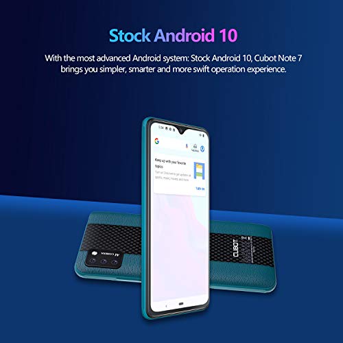 CUBOT Note 7 Smartphone 5.5" Teléfono móvil 4G 3100mAh Dual SIM Android 10.0, Triple Cámara 16GB ROM Face ID CUBOT Oficial,Azul