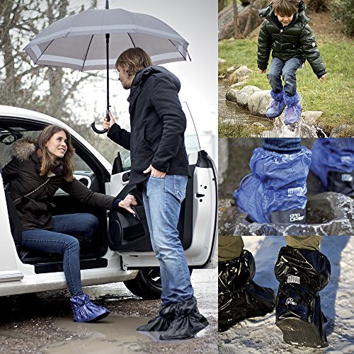 Cubrecalzado Impermeable de PVC - Resistente y Reutilizable - con Suela Antideslizante - galochas para Lluvia, Nieve y Fango - Modelo bajo - Negro (M (40-42), Negro)