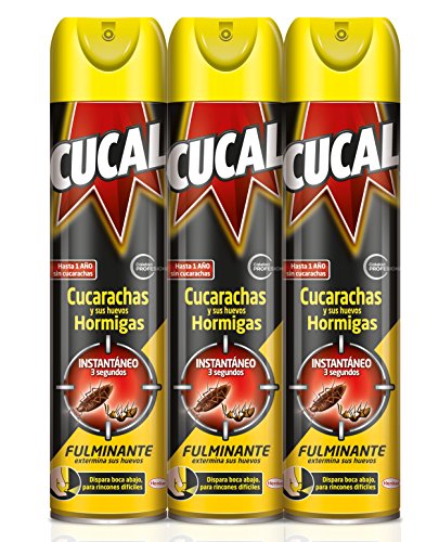 Cucal Insecticida Aerosol Cucarachas y Hormigas - 3 x 400 ml