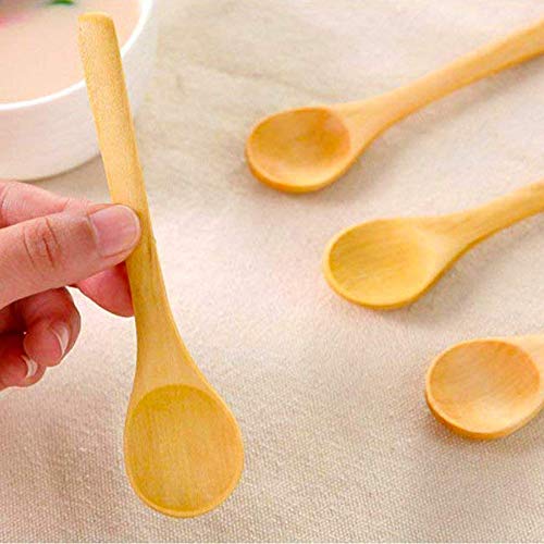 Cuchara de Madera Hecha a Mano, 20 Piezas Mini Cucharas de Madera,Cucharas Pequeñas de Madera para Niños,Cucharas Pequeñas de Madera de 13cm,para Helado, Miel, Café, Té, Condimentos, Drogas