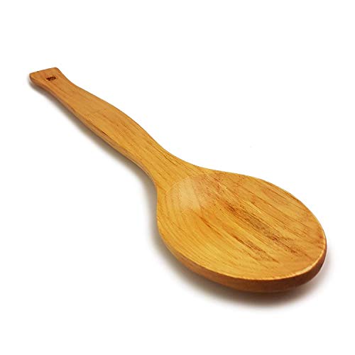 Cuchara de madera para cocinar - Cucharas de madera premium Mango ancho y largo hecho a mano 31 CM