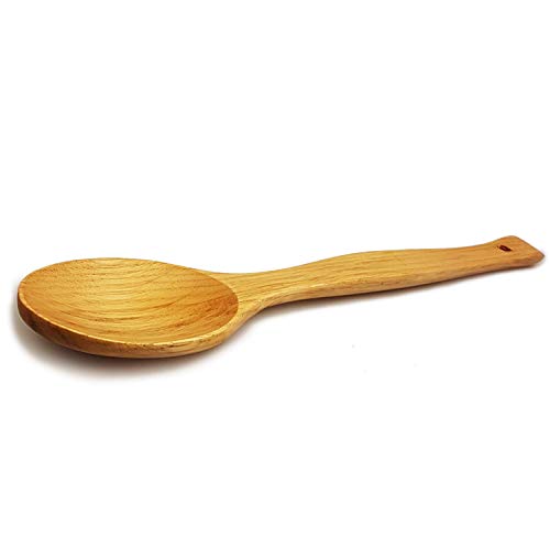 Cuchara de madera para cocinar - Cucharas de madera premium Mango ancho y largo hecho a mano 31 CM