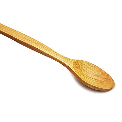 Cuchara de madera para cocinar - Cucharas de madera premium Mango ancho y largo hecho a mano 31 CM