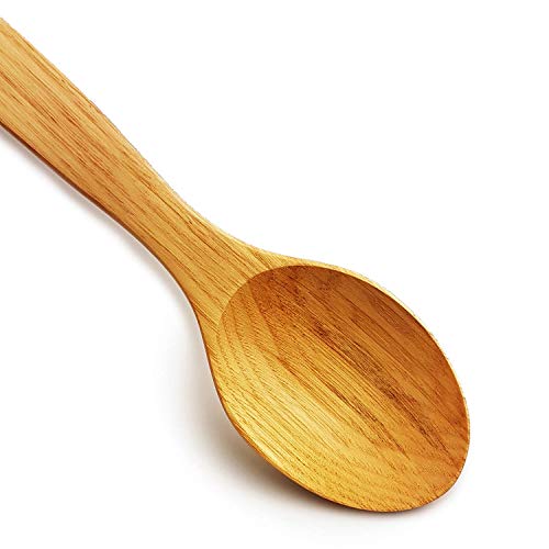 Cuchara de madera para cocinar - Cucharas de madera premium Mango ancho y largo hecho a mano 31 CM