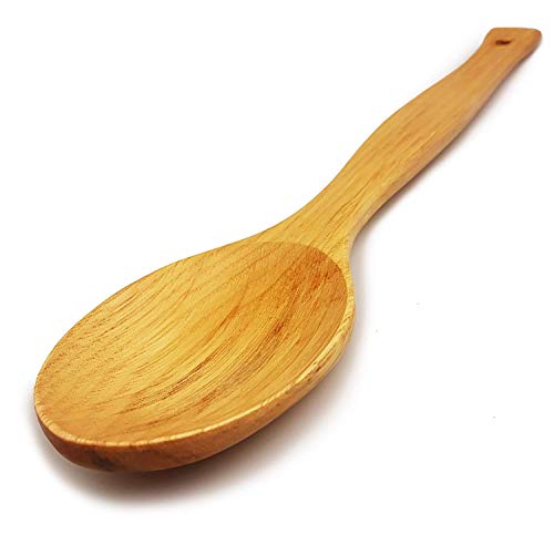 Cuchara de madera para cocinar - Cucharas de madera premium Mango ancho y largo hecho a mano 31 CM