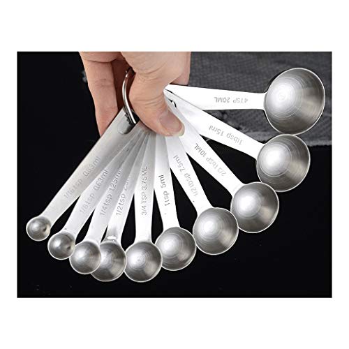 Cucharas De Medir con Herramienta Digital, 10 PC Cocina Medida Cucharas For Medir Los Ingredientes Líquidos Y Secos De Acero Inoxidable LiuWQ-0818