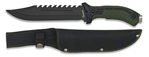 CUCHILLERIA DEPORTIVA Albainox - 32114 - Cuchillo albainox Verde con Funda Nylon. - Herramienta para Caza, Pesca, Camping, Outdoor, Supervivencia y Bushcraft