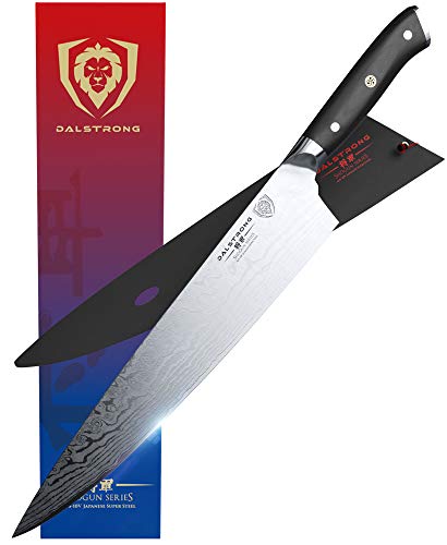 Cuchillo de chef DALSTRONG Shogun Series X Gyuto, Damasco, Japonés AUS-10V Super Acero tratado al vacío, con protector