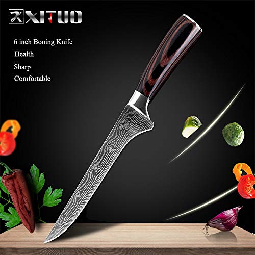 Cuchillo de cocina de 8" pulgadas Modelo japonés cuchillos de cocina láser Damasco Chef Santoku cuchillo afilado Cleaver rebanar Cuchillos Herramienta Herramientas de cocina