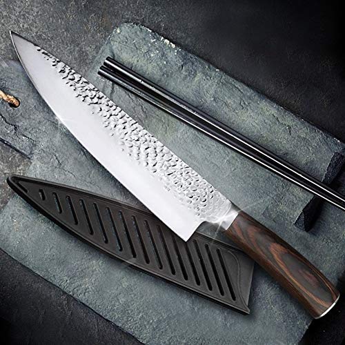 Cuchillo de cocina de 8 pulgadas profesional japonés del cocinero cuchillos 7Cr17 acero inoxidable 440C Tang completa Carne Cleaver máquina de cortar Santoku Conjunto Herramientas de cocina