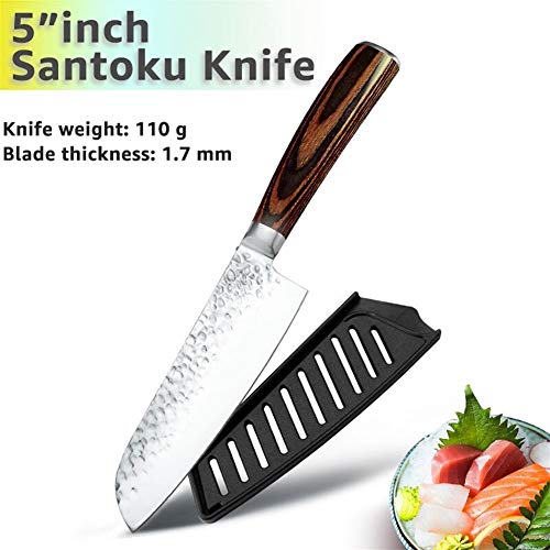 Cuchillo de cocina de 8 pulgadas profesional japonés del cocinero cuchillos 7Cr17 acero inoxidable 440C Tang completa Carne Cleaver máquina de cortar Santoku Conjunto Herramientas de cocina