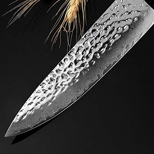 Cuchillo de cocina de alta calidad 8" cuchillo de cocina japonesa Damasco VG10 acero cuchillo de cocina agudo hecho a mano Santoku Cleaver manija del G10 de los cuchillos Herramientas de cocina