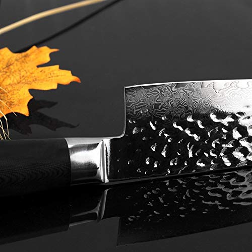 Cuchillo de cocina de alta calidad 8" cuchillo de cocina japonesa Damasco VG10 acero cuchillo de cocina agudo hecho a mano Santoku Cleaver manija del G10 de los cuchillos Herramientas de cocina