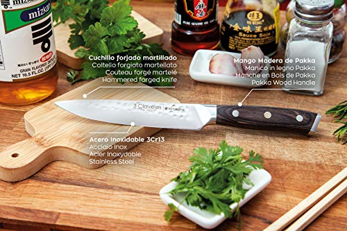 Cuchillo de cocina profesional 3 Claveles Kimura cuchillo de verdura muy ligero menaje de cocina muy resistente de 13 cm-5" de hoja