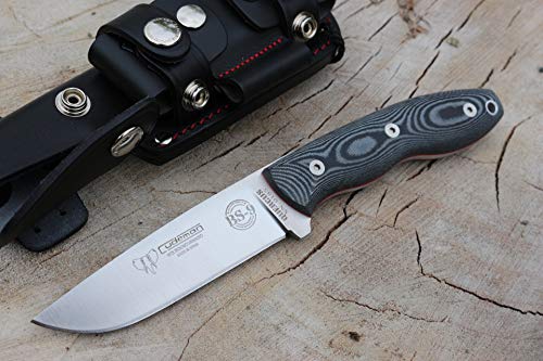 Cuchillo Supervivencia Cudeman BS9,160-MC, micarta negra, hoja 11 cm, mango 12,5 cm, deportivo, funda multiposición, herramienta camping pesca, caza, actividad deportiva + tarjeta multiusos regalo