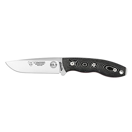 Cuchillo Supervivencia Cudeman BS9,160-MC, micarta negra, hoja 11 cm, mango 12,5 cm, deportivo, funda multiposición, herramienta camping pesca, caza, actividad deportiva + tarjeta multiusos regalo