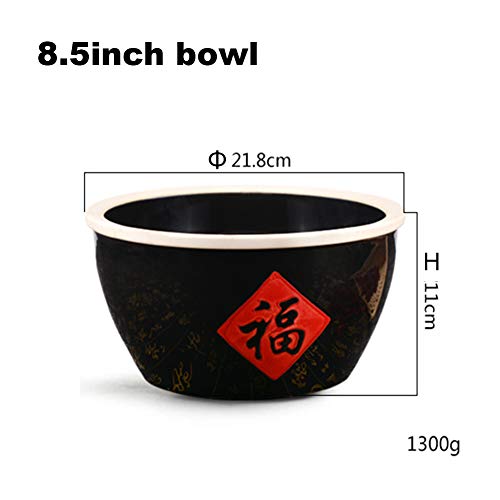 Cuenco de cerámica para sopa de helecho, color negro large