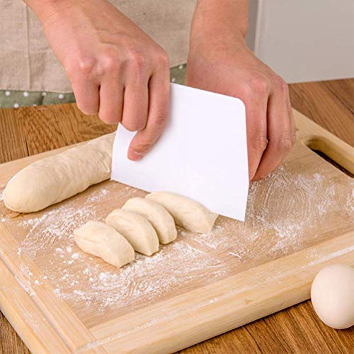 Cuenco rascadores Juego de 3 espátulas de borde recto y curvado multiusos de plástico para robot de cocina cuenco bol de cocina y rebañar para hornear masa de pan cake fondant glaseado blanco