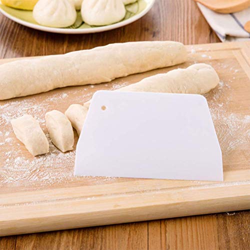 Cuenco rascadores Juego de 3 espátulas de borde recto y curvado multiusos de plástico para robot de cocina cuenco bol de cocina y rebañar para hornear masa de pan cake fondant glaseado blanco