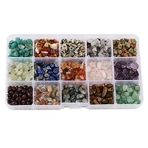 Cuentas de cristal de cuarzo con forma irregular, 15 diferentes tipos de piedras preciosas para hacer pulseras y collares