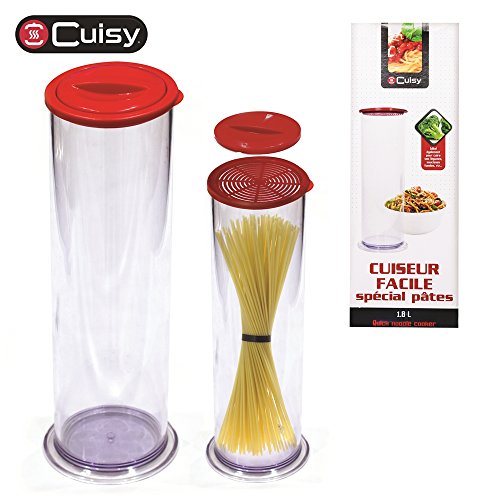 Cuisy KC2259 - Cocedor de Pasta de plástico de Color Rojo (11,2 x 11,2 x 32,23 cm)