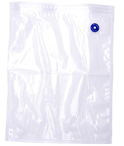 Culinario - Pack de 10 bolsas de plástico con válvula con doble cierre para envasadora al vacío, 27 x 35 cm, reutilizables, herméticas, transparentes