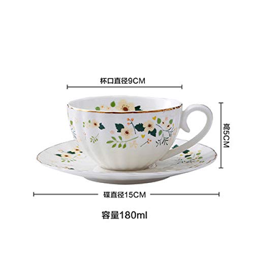 Cup Hotel Creative Cafe Premium Set Small Luxury Bone China Menaje Pequeño y Fresco Phnom Penh Platillo de Copa Tarde Camelia Café Desayuno Platillo de Taza Platillo de Taza 180ml