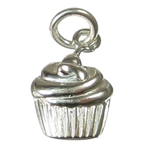 Cupcakes muffins plata de ley 2D Dijes Pequeños .925 x1 Hada Pastelitos dijes DKC53036