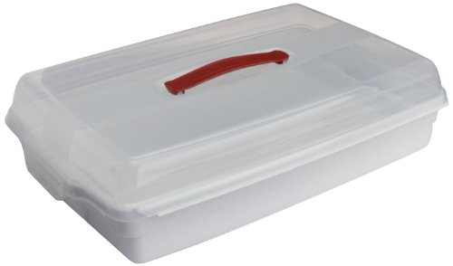 Curver 175245 - Caja para transportar tartas, color blanco y transparente