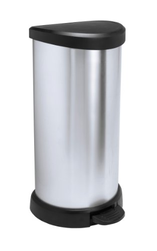 Curver 181125 Cubo de basura con pedal 40L, Metal, 30.9 x 34.9 x 69.7 cm