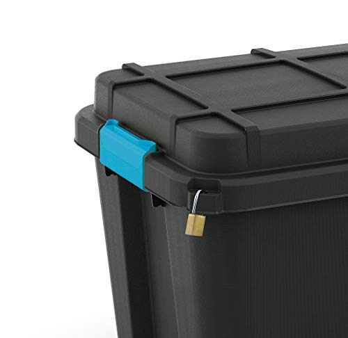 Curver 241508 - Caja de almacenaje plástico, Scuba Box, color negro y azul, XL, 110 l