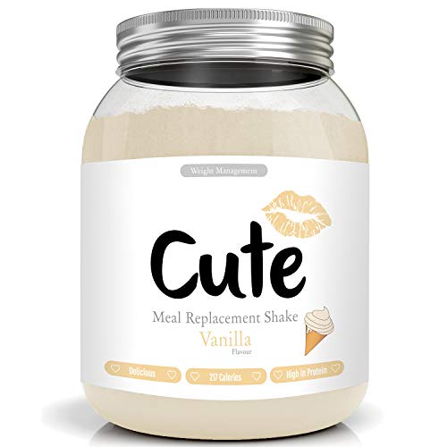 Cute Nutrition Batido Sustitutivo de Comida Sabor Vainilla para el Control de la Pérdida de Peso en Polvo Bebida Dietética Para Mujer Bote de 500g