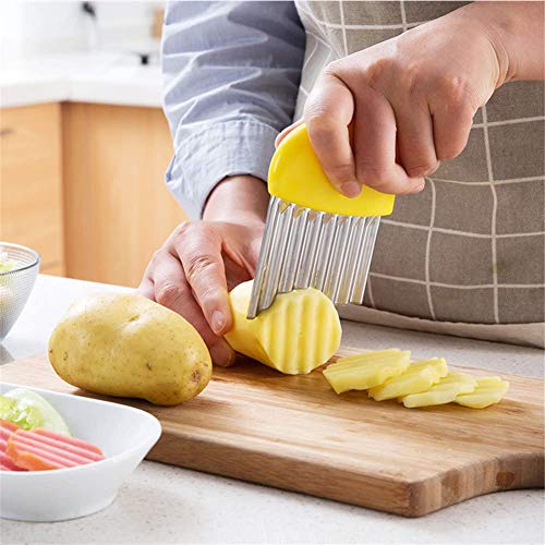 Cúter INTVN3 piezas de acero inoxidable patatas verduras cortador ondulado patatas cortador de patatas fritas francés cuchillo de pasta herramienta de corte para verduras, cebolla