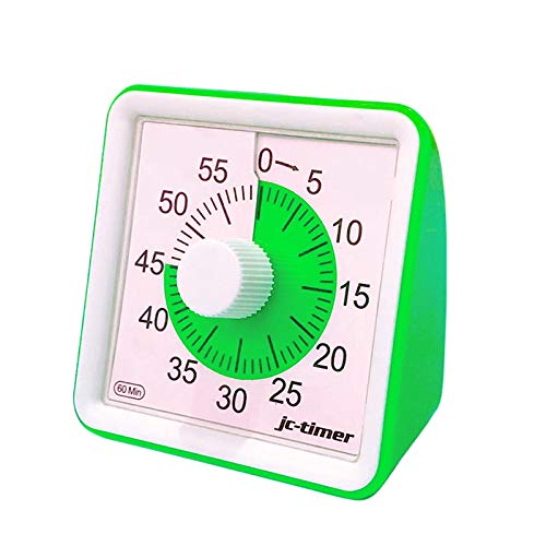 Cutogain Visual - Temporizador analógico (1 Unidad) 60 Minutos Visual Analógico Temporizador Silencioso Countdown-Uhr gestión de Tiempo para niños Adultos