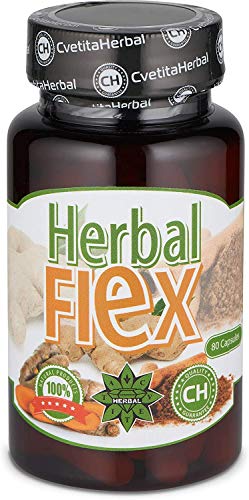 Cvetita Herbal,Herbal Flex 80 cápsulas fórmula única y NATURAL de 3 ingredientes, canela de Ceilán + raíz de cúrcuma, raíz de jengibre,Potente inmunoestimulante y antioxidante fuerte fuerte