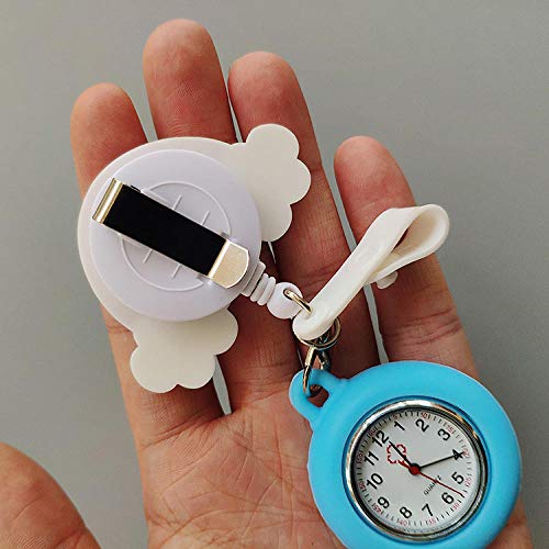 Cxypeng Reloj de Bolsillo Enfermera,Reloj de Bolsillo de Cuarzo de Silicona médica anticaída, Mesa de Enfermera para Enviar estuche-KD004,Reloj médico para enfermería