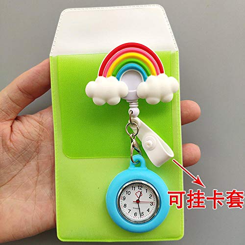 Cxypeng Reloj de Bolsillo Enfermera,Reloj de Bolsillo de Cuarzo de Silicona médica anticaída, Mesa de Enfermera para Enviar estuche-KD004,Reloj médico para enfermería