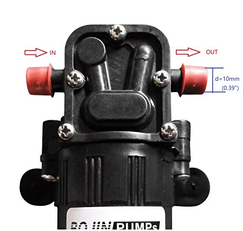 CYBERNOVA DC12V 73PSI 3.5L / m Diafragma de Alta presión autocebado Bomba con Abrazaderas de Manguera Granja/Jardín/Agricultura/Limpieza de vehículos (5206)