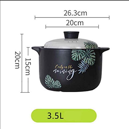 CYQ Olla de Barro Olla de Barro para cocinar - Gas doméstico Resistente al Calor Cerámica Salud Cazuela de Avena Cazuela de estofado Olla de Sopa Resistente al Calor-3.5L